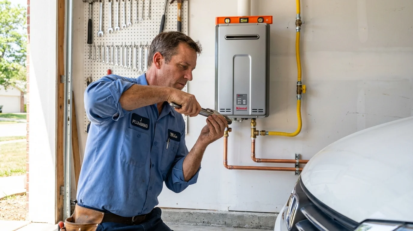 Tankless water heater installation by a Johns Plumbing LLC plumber in Roseville